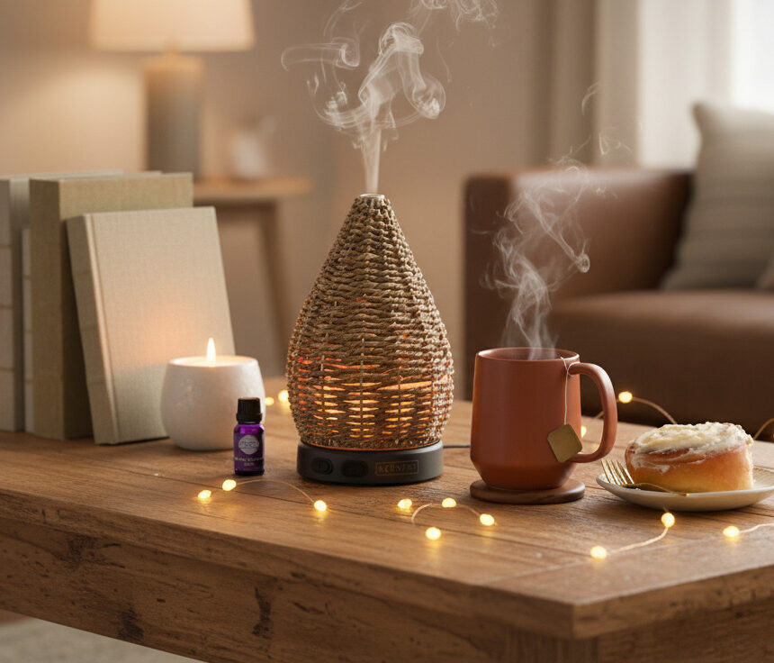 Calentador decorativo con aroma en sala